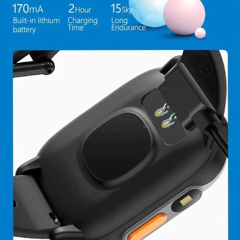 W97 Kinder Lern-Smartwatch Fitness-Tracker mit über 100 Sportmodi - Schwarz