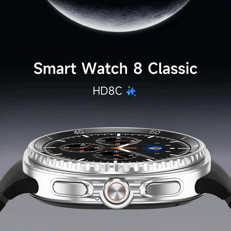 HD8C Smart Watch Rotating Bezel Metal Case 3ATM Waterproof WeChat Pay Sports Fitness Tracker Watch - Black