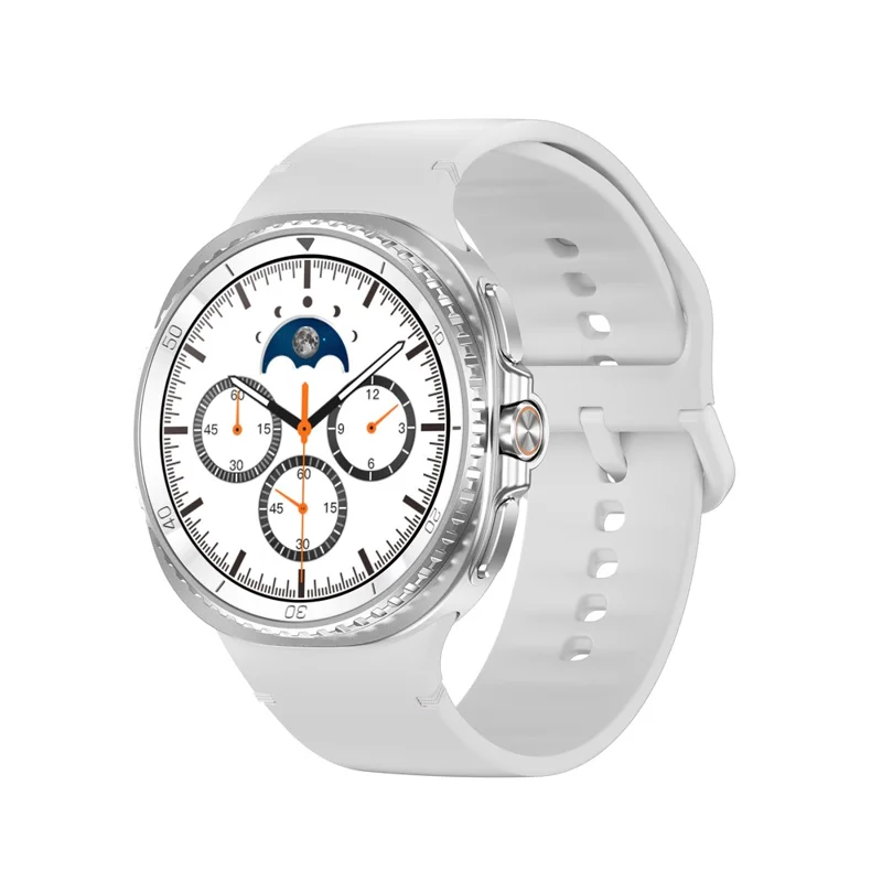 HD8C Smartwatch con Ghiera Rotante, Custodia in Metallo, Impermeabile 3ATM, Tracker Fitness con Pagamento WeChat - Bianco