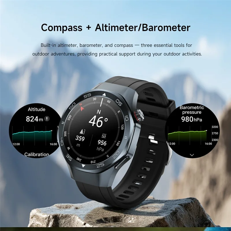 C10 Smartwatch da 1,53 pollici con GPS, Monitoraggio della Salute, Chiamate Bluetooth e Fitness - Nero