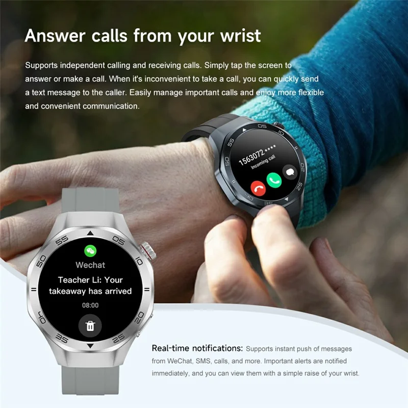 C10 Smartwatch da 1,53 pollici con GPS, Monitoraggio della Salute, Chiamate Bluetooth e Fitness - Nero