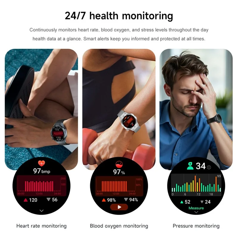 Relógio Inteligente C10 de 1,53 Polegadas com GPS, Monitoramento de Saúde, Chamadas Bluetooth e Acompanhamento de Fitness - Prata