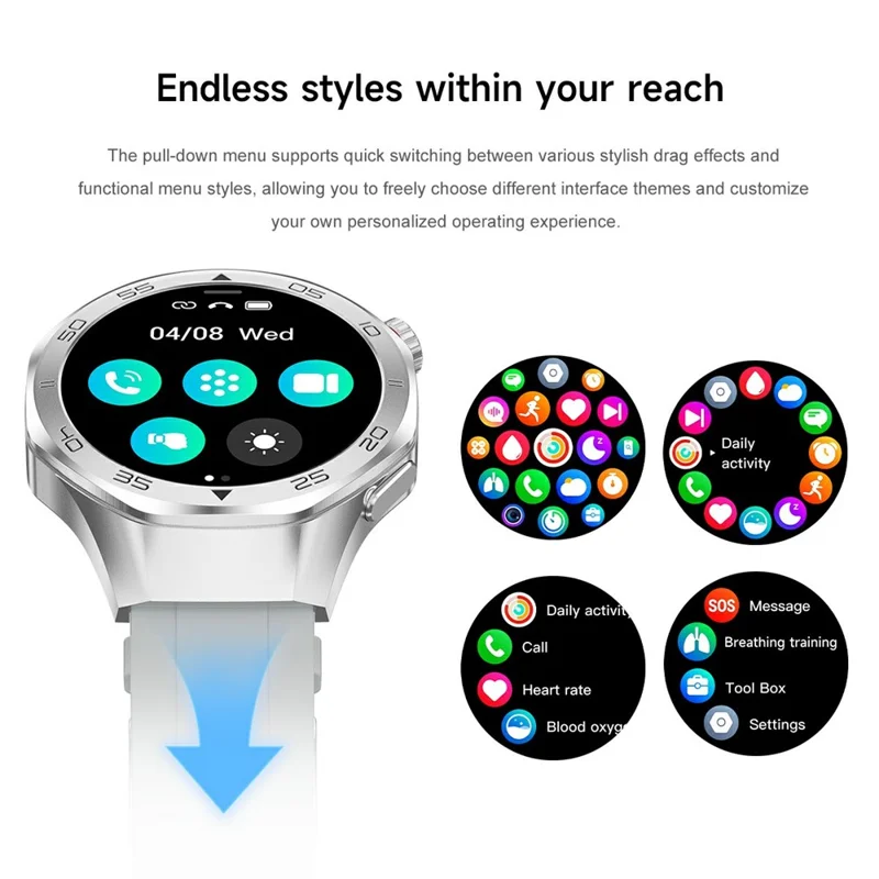 Relógio Inteligente C10 de 1,53 Polegadas com GPS, Monitoramento de Saúde, Chamadas Bluetooth e Acompanhamento de Fitness - Prata