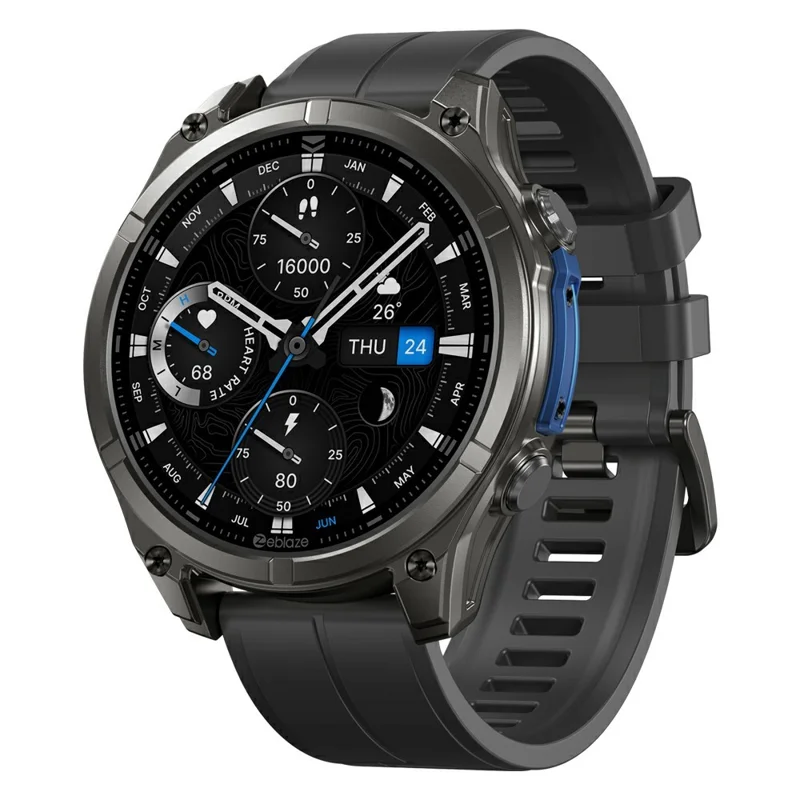 ZEBLAZE Vibe 8 Smartwatch da 1,43 pollici per Monitoraggio della Salute, Chiamate Bluetooth, Orologio Sportivo da Esterno con Torcia - Nero