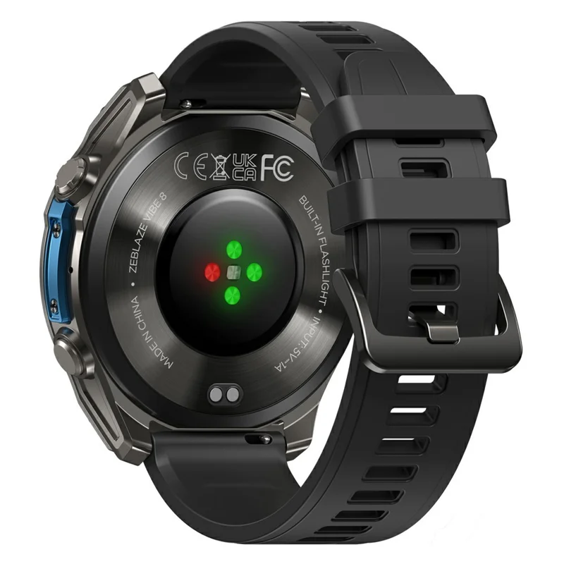 ZEBLAZE Vibe 8 Smartwatch da 1,43 pollici per Monitoraggio della Salute, Chiamate Bluetooth, Orologio Sportivo da Esterno con Torcia - Nero