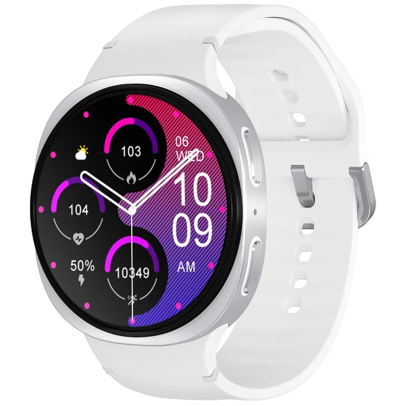 Smartwatch con schermo rotondo HD8mini Bluetooth compatibile per chiamate, Fitness Tracker e Monitoraggio della Salute - Bianco