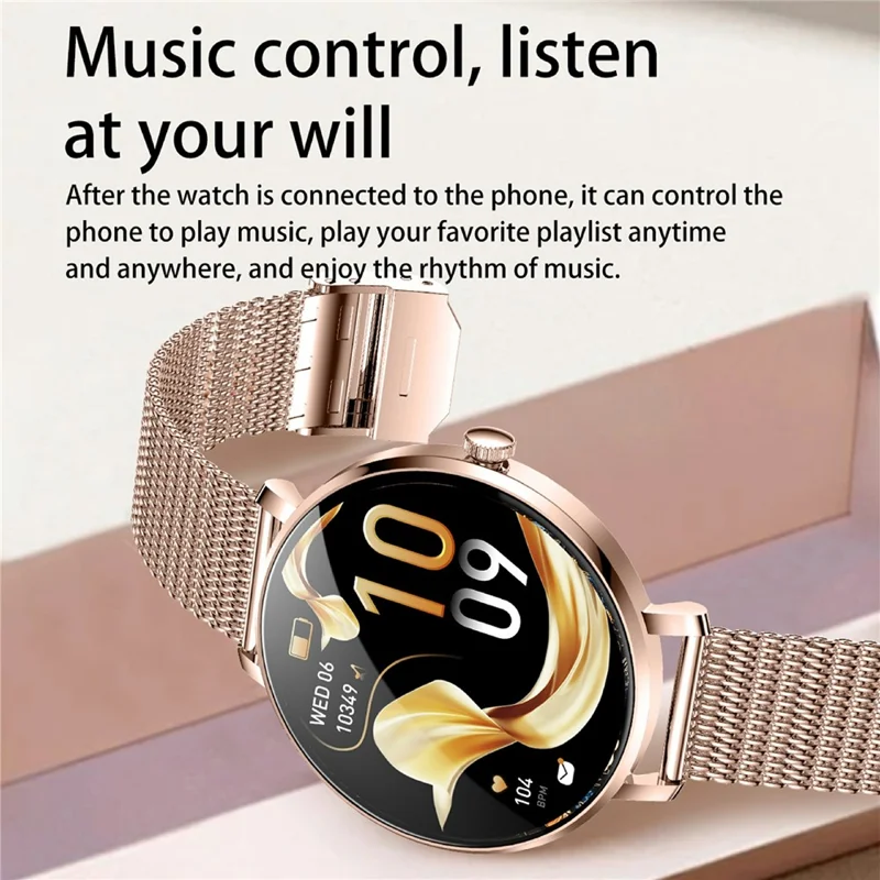 Smartwatch NX21 para Monitoramento de Saúde Compatível com Bluetooth Rastreador de Fitness com Pulseira Dupla - Dourado