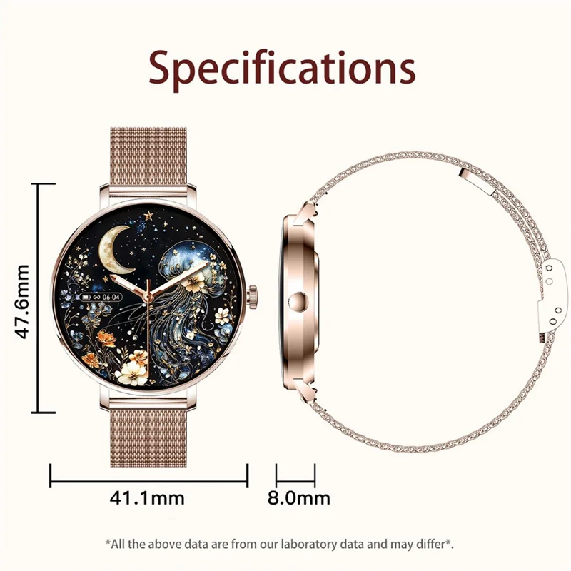 Smartwatch NX21 para Monitoramento de Saúde Compatível com Bluetooth Rastreador de Fitness com Pulseira Dupla - Dourado
