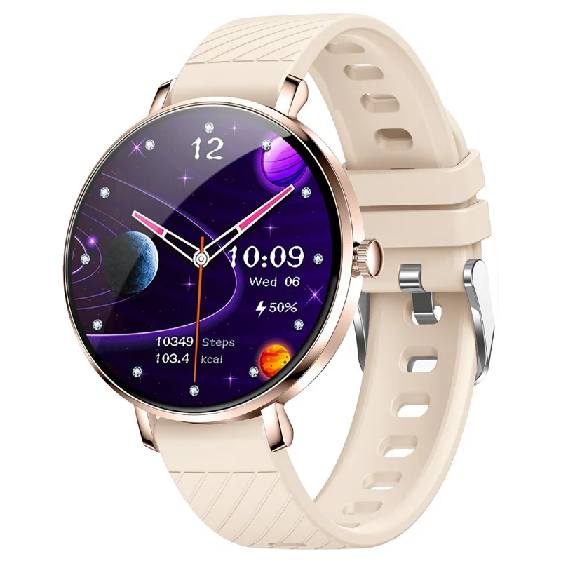 Smartwatch NX21 para Monitoramento de Saúde Compatível com Bluetooth Rastreador de Fitness com Pulseira Dupla - Dourado