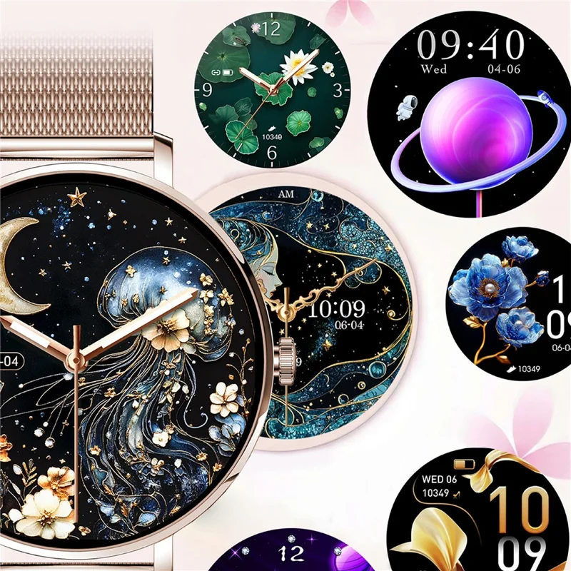 Smartwatch NX21 para Monitoramento de Saúde Compatível com Bluetooth Rastreador de Fitness com Pulseira Dupla - Dourado