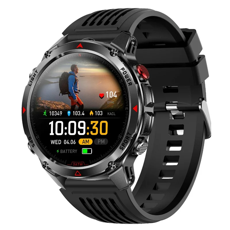 HT37 Bluetooth-compatibele Smartwatch Waterdichte Fitnesstracker met Bloeddrukmeter / Hartslagmeter - Zwart
