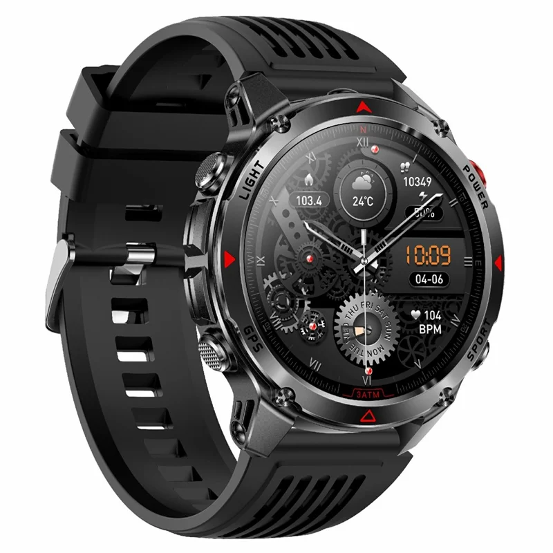 HT37 Bluetooth-compatibele Smartwatch Waterdichte Fitnesstracker met Bloeddrukmeter / Hartslagmeter - Zwart