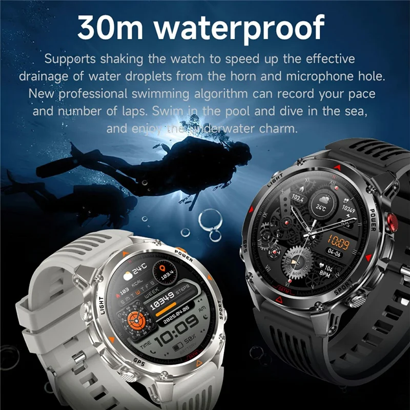 HT37 Bluetooth-compatibele Smartwatch Waterdichte Fitnesstracker met Bloeddrukmeter / Hartslagmeter - Zwart