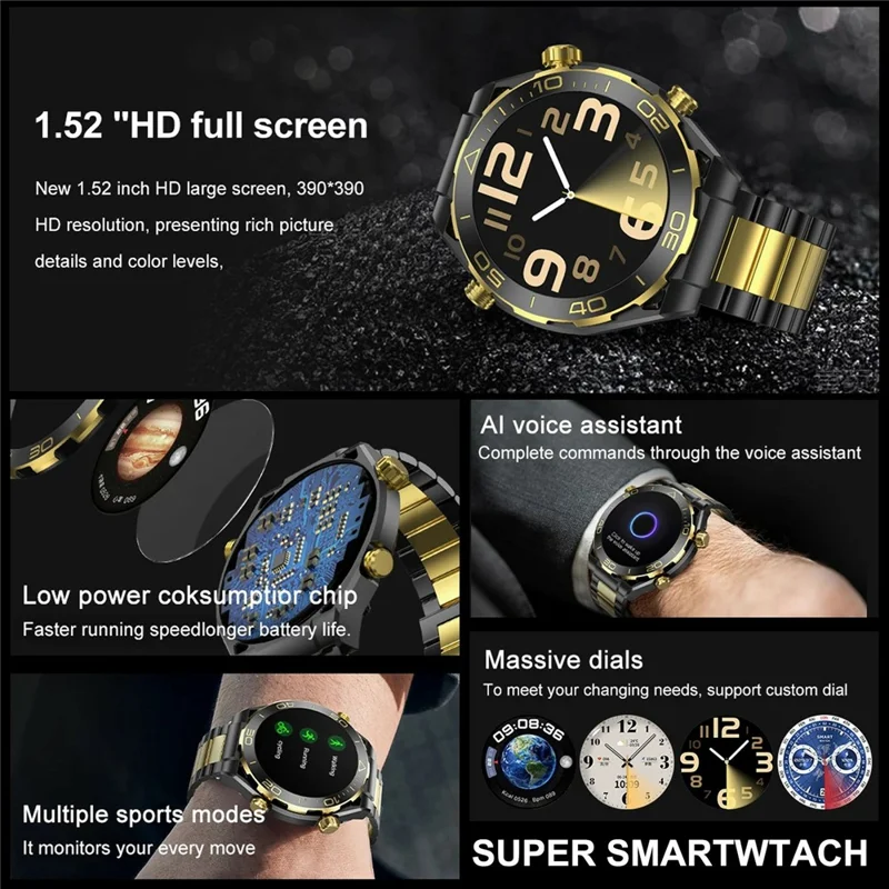 Z91 ProMax Smart Watch 1.52 Inch Display Bluetooth-Compatible Sport Watch with Sleep / Heart Rate Monitoring / Pedometer