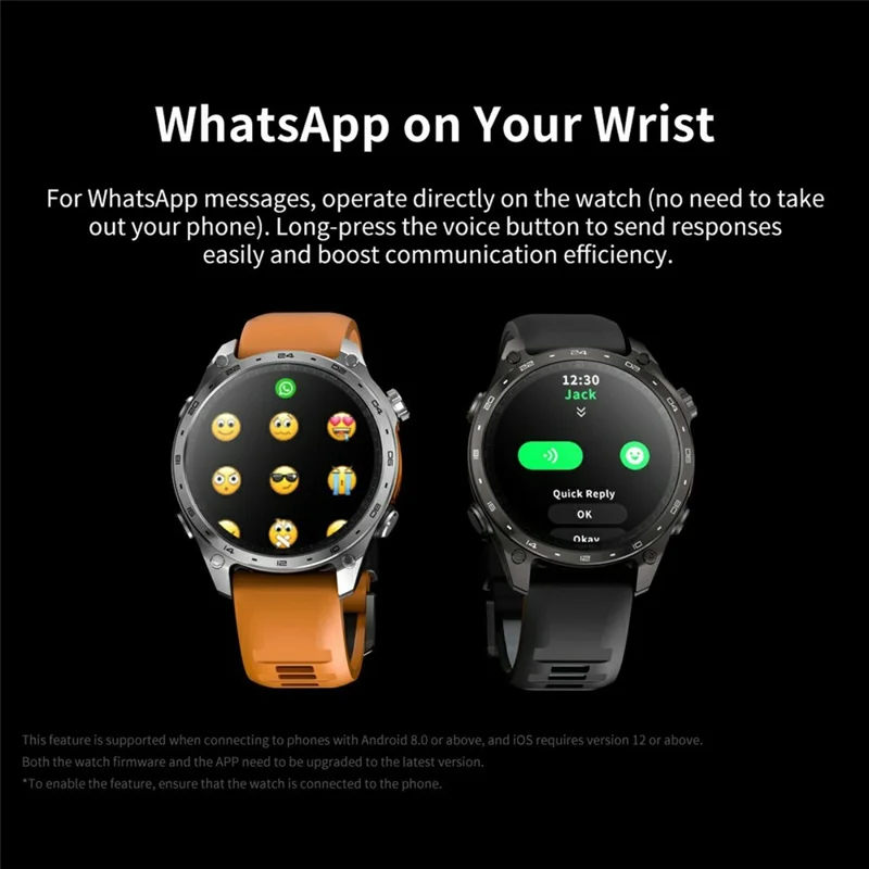 HD300pro 1,43 inch AMOLED scherm Smart Sport Horloge Fitness Tracker met 5 Satelliet Positionering Offline Kaart Navigatie - Zwart