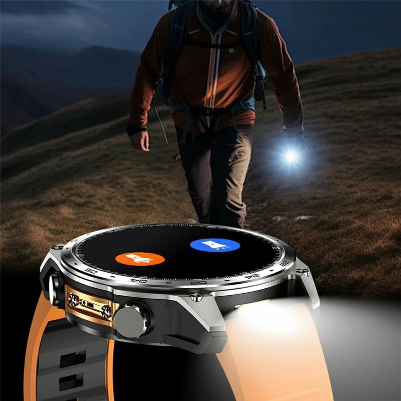 HD300pro 1,43 inch AMOLED scherm Smart Sport Horloge Fitness Tracker met 5 Satelliet Positionering Offline Kaart Navigatie - Zwart