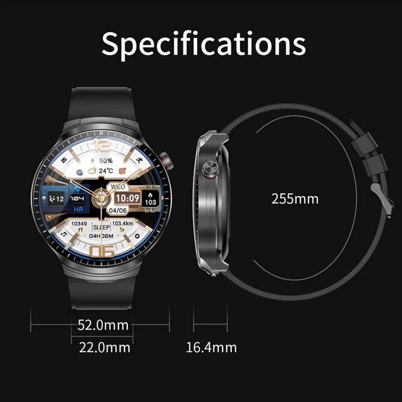 T100 Health Monitoring Bluetooth-compatible Call Sports Wristwatch 2 in 1 TWS Earbuds Smart Watch - Black