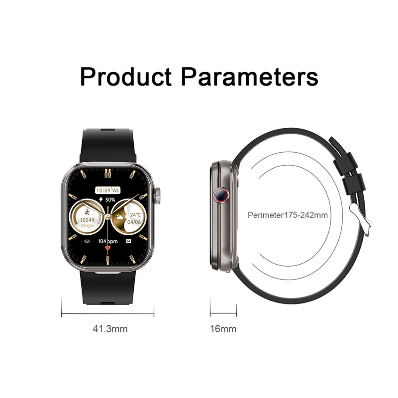 T99 Smart Watch 2 in 1 TWS Earbuds Bluetooth-compatible Call Heart Rate Blood Pressure Monitor Wristwatch - Black