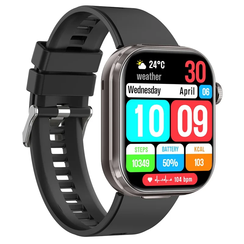 T99 Smart Watch 2 in 1 TWS Earbuds Bluetooth-compatible Call Heart Rate Blood Pressure Monitor Wristwatch - Black