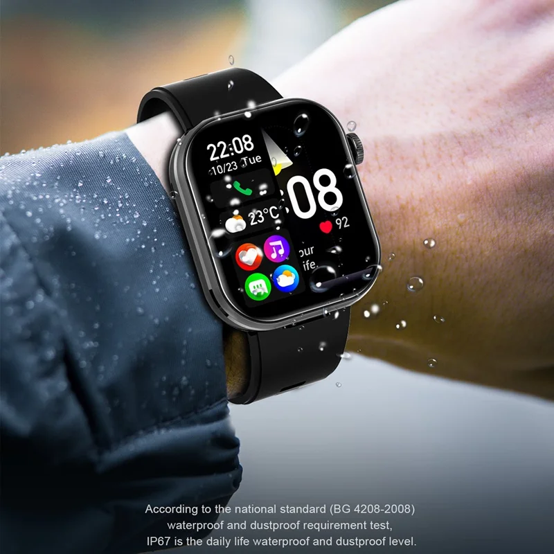 T99 Smart Watch 2 in 1 TWS Earbuds Bluetooth-compatible Call Heart Rate Blood Pressure Monitor Wristwatch - Black