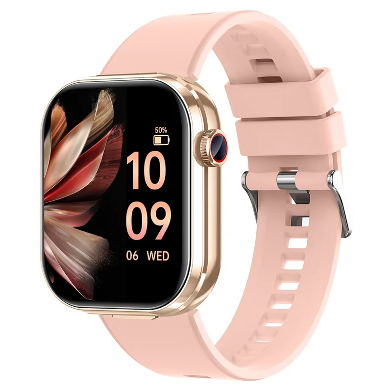 T99 Smart Watch 2 in 1 TWS Earbuds Bluetooth-compatible Call Heart Rate Blood Pressure Monitor Wristwatch - Gold+Pink