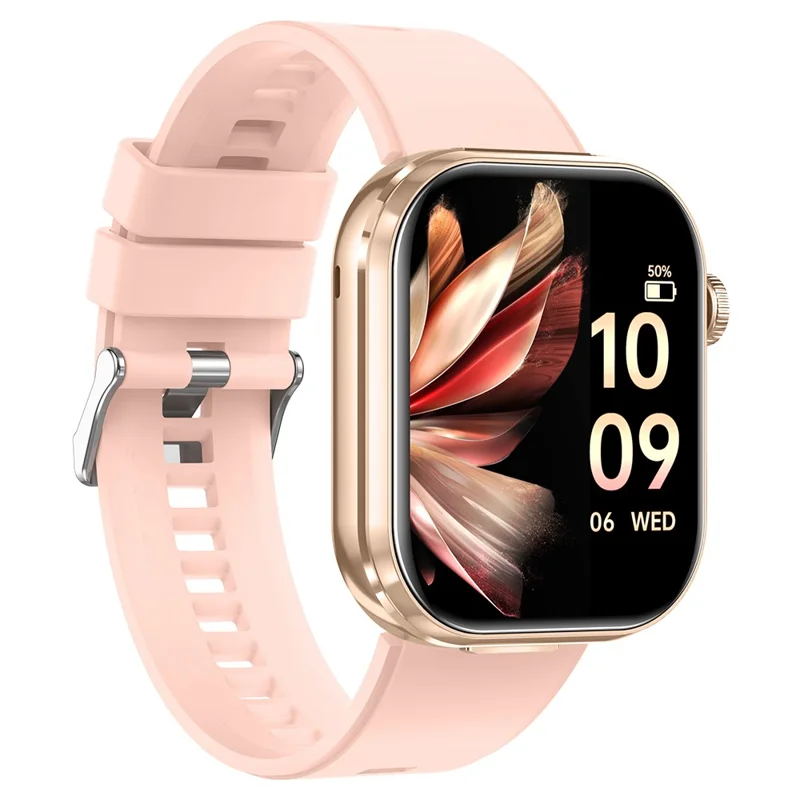 T99 Smart Watch 2 in 1 TWS Earbuds Bluetooth-compatible Call Heart Rate Blood Pressure Monitor Wristwatch - Gold+Pink