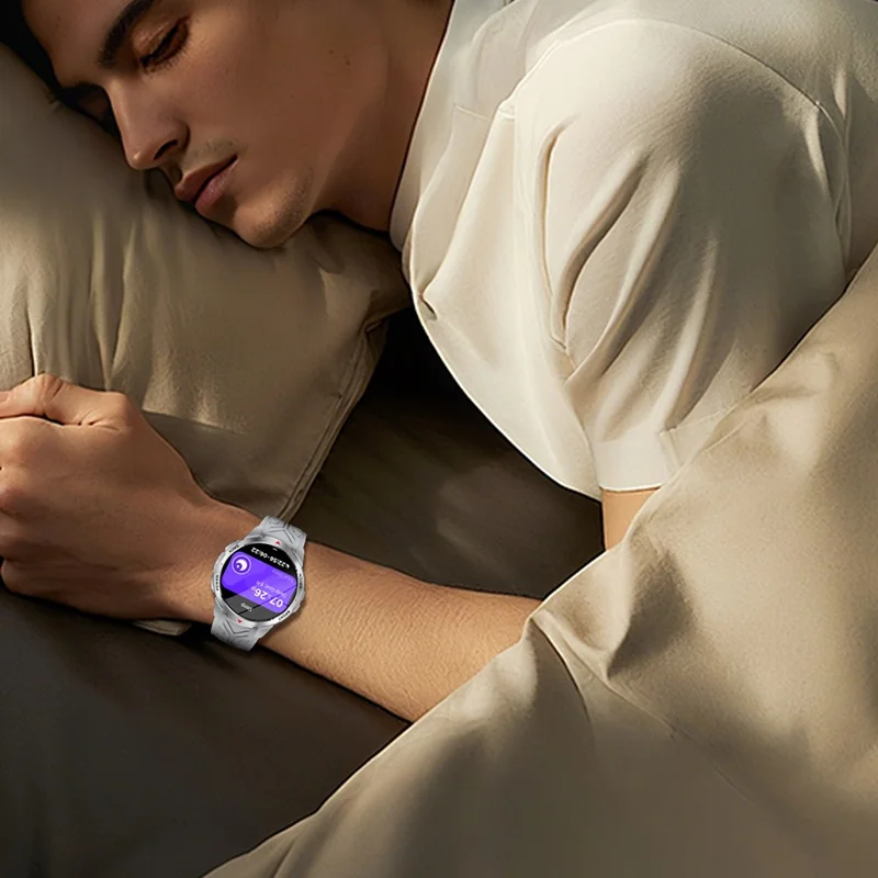 KT88 Smart Watch 1.7 Inch Screen with Compass Flashlight Sports Tracking Call Music for Outdoor Activities - Silver