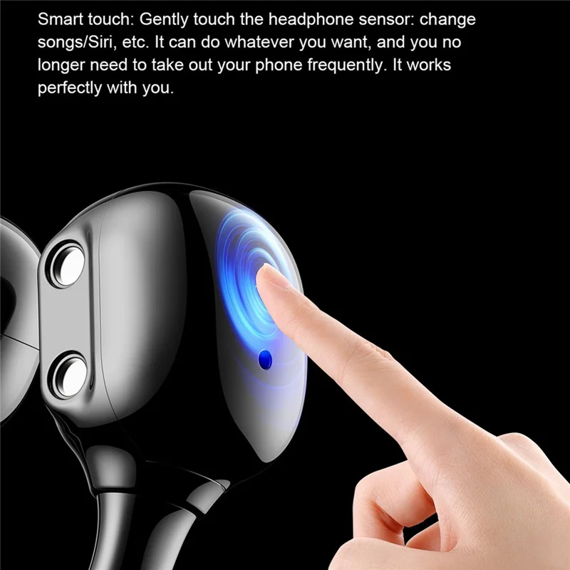 D12 2 in 1 Bluetooth-compatible Earbuds Smart Watch Health Monitoring Fitness Tracker 2.01 Inch TFT Screen Wristwatch, Silicone Strap - Black