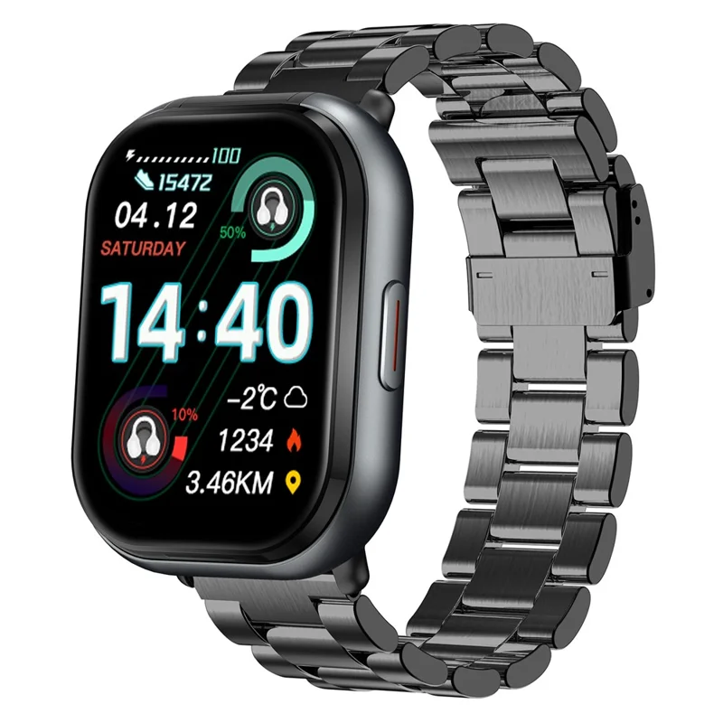 D12 2 in 1 Bluetooth-compatible Earbuds Smart Watch Health Monitoring Fitness Tracker 2.01 Inch TFT Screen Wristwatch, Steel Strap - Black