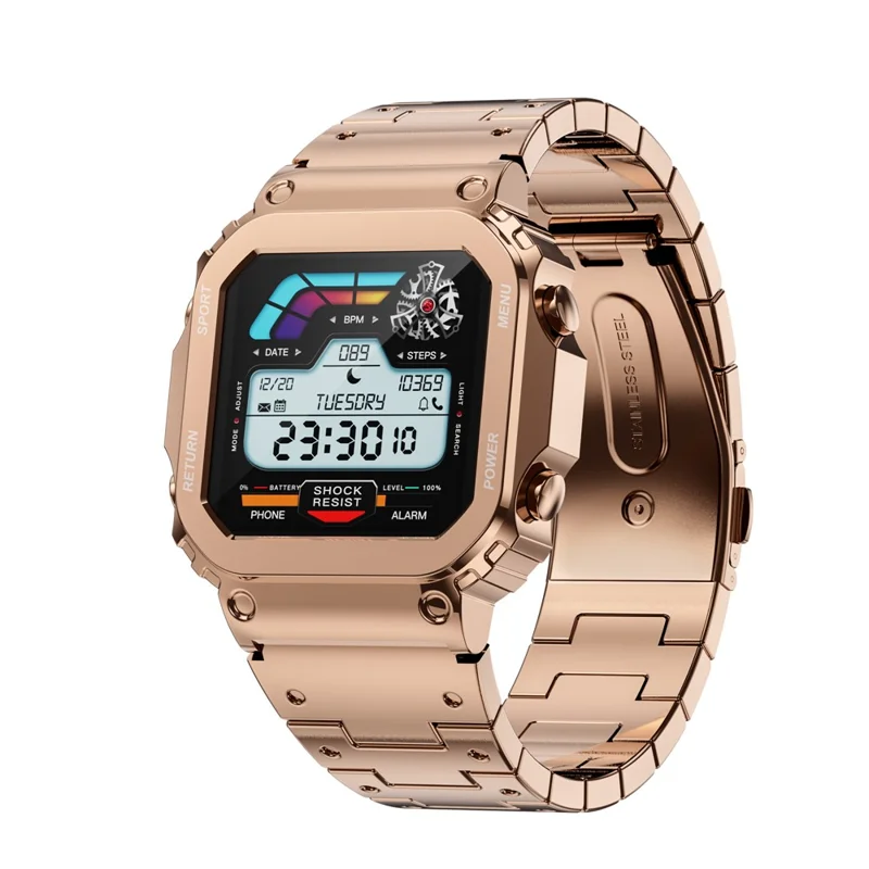 AW39 1.54 Inch Touch Screen Smart Watch Health Monitoring Bluetooth-compatible Call Fitness Tracker - Rose Gold