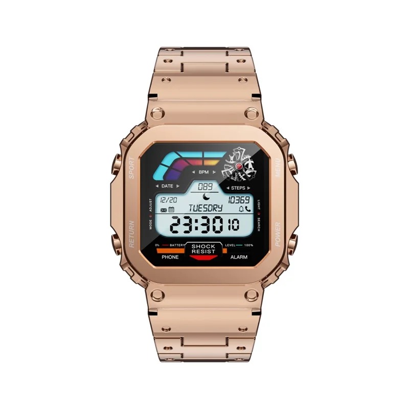 AW39 1.54 Inch Touch Screen Smart Watch Health Monitoring Bluetooth-compatible Call Fitness Tracker - Rose Gold