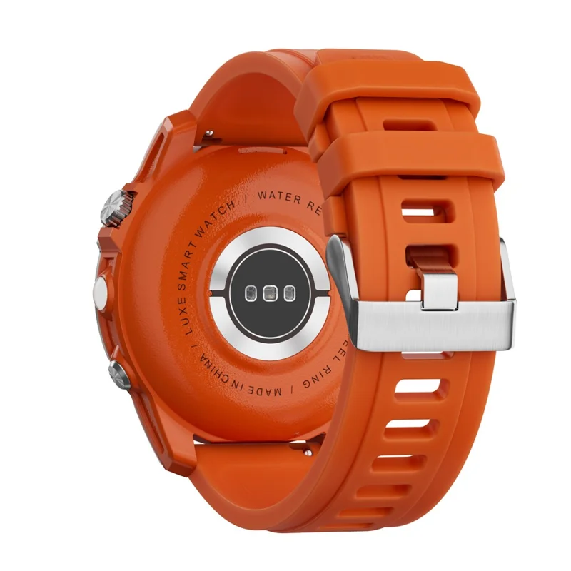Montre connectée de sport outdoor AW45 de 1,39 pouces, compatible Bluetooth, surveillance de la santé, boussole et lampe de poche LED - Orange