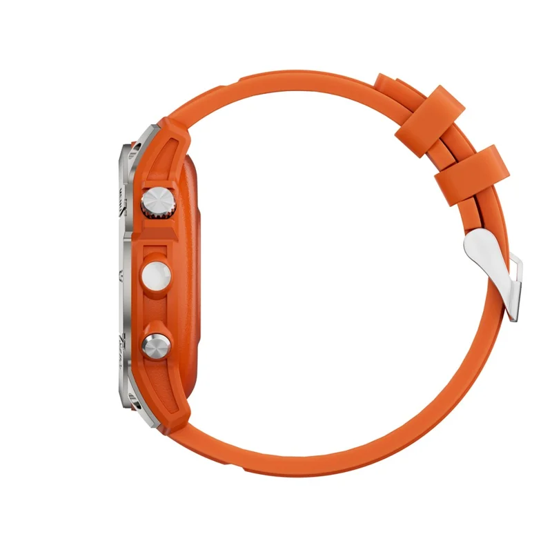 Montre connectée de sport outdoor AW45 de 1,39 pouces, compatible Bluetooth, surveillance de la santé, boussole et lampe de poche LED - Orange