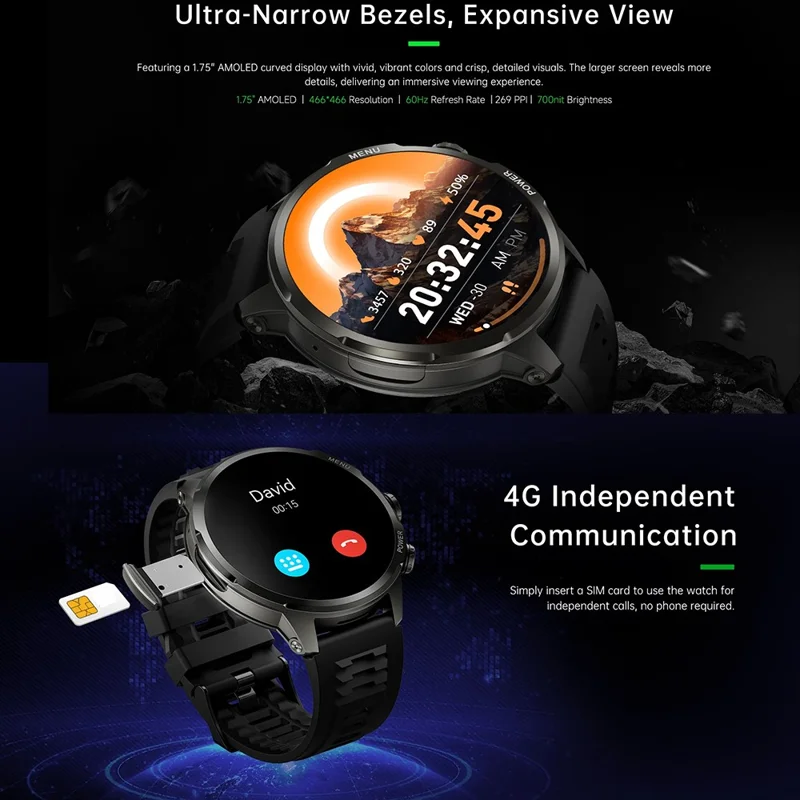 BLACK SHARK X Pro Smartwatch 1,75 inch AMOLED-display Fitnesswatch IP6X Waterdicht