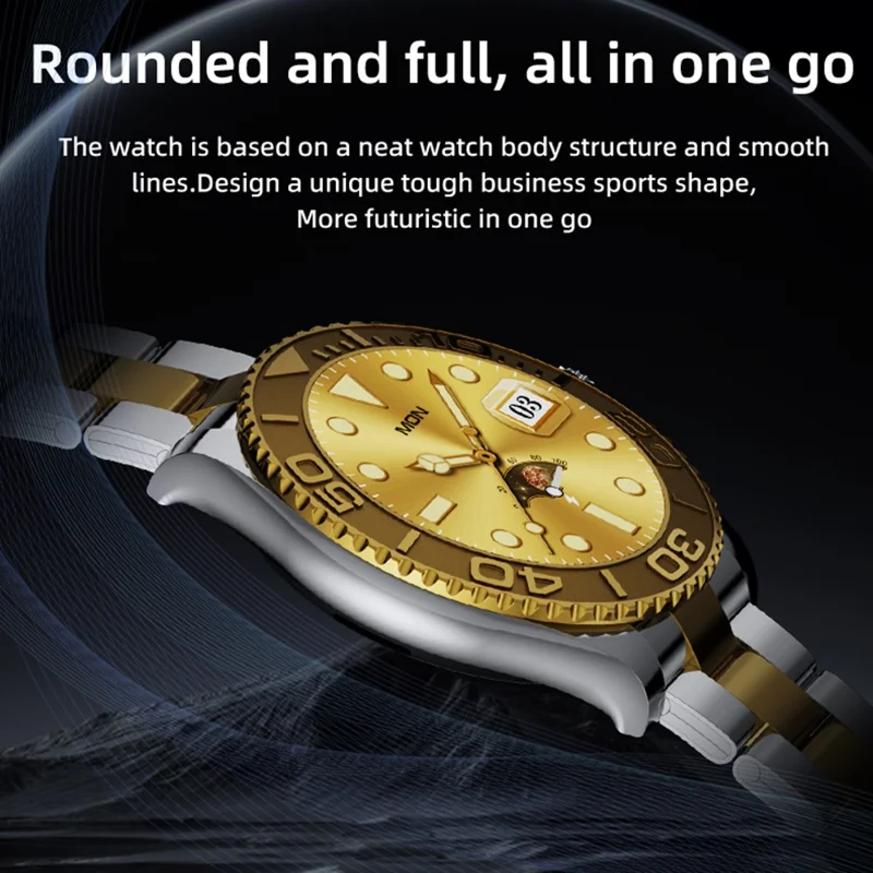 AW46 1.32 Inch AMOLED HD Screen Smart Watch Bluetooth-compatible Call Health Monitoring Fitness Tracker - Gold