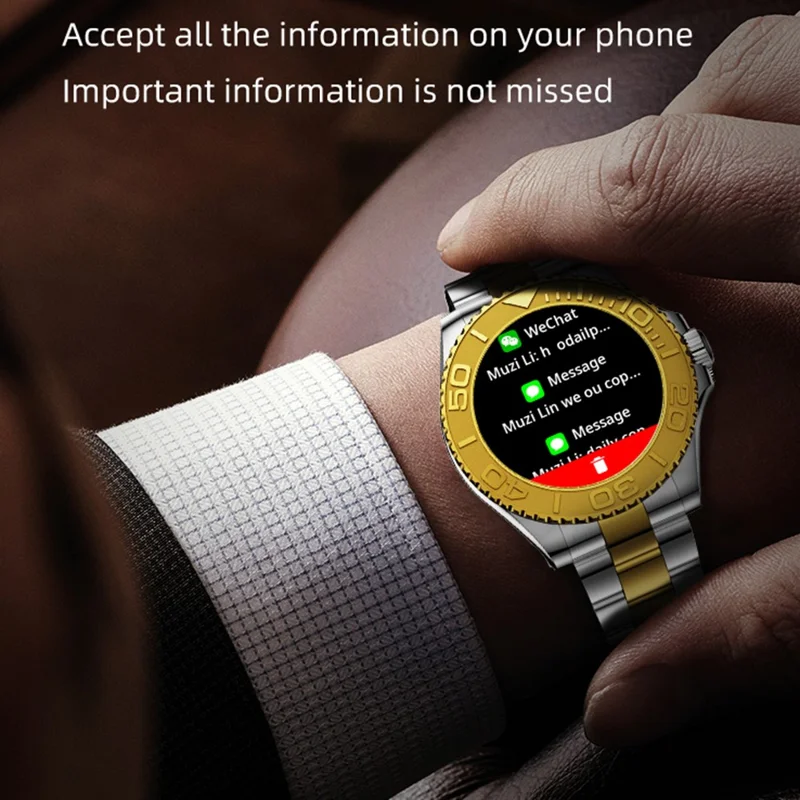 AW46 1.32 Inch AMOLED HD Screen Smart Watch Bluetooth-compatible Call Health Monitoring Fitness Tracker - Gold