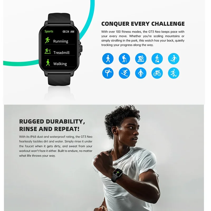 BLACK SHARK GT3 Neo Смарт-часы 2.01 дюйма Электронный браслет со спортивными режимами, мониторингом здоровья - Серебристый