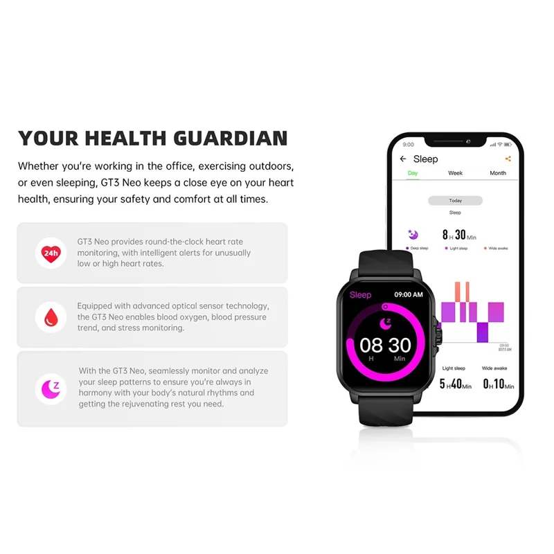 BLACK SHARK GT3 Neo Смарт-часы 2.01 дюйма Электронный браслет со спортивными режимами, мониторингом здоровья - Серебристый