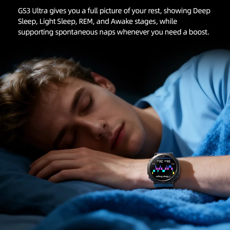 BLACK SHARK GS3 Ultra 1,43 Zoll AMOLED-Bildschirm Smartwatch 160+ Sportmodi Gesundheitsüberwachung Armbanduhr (Overseas Version) - Schwarz