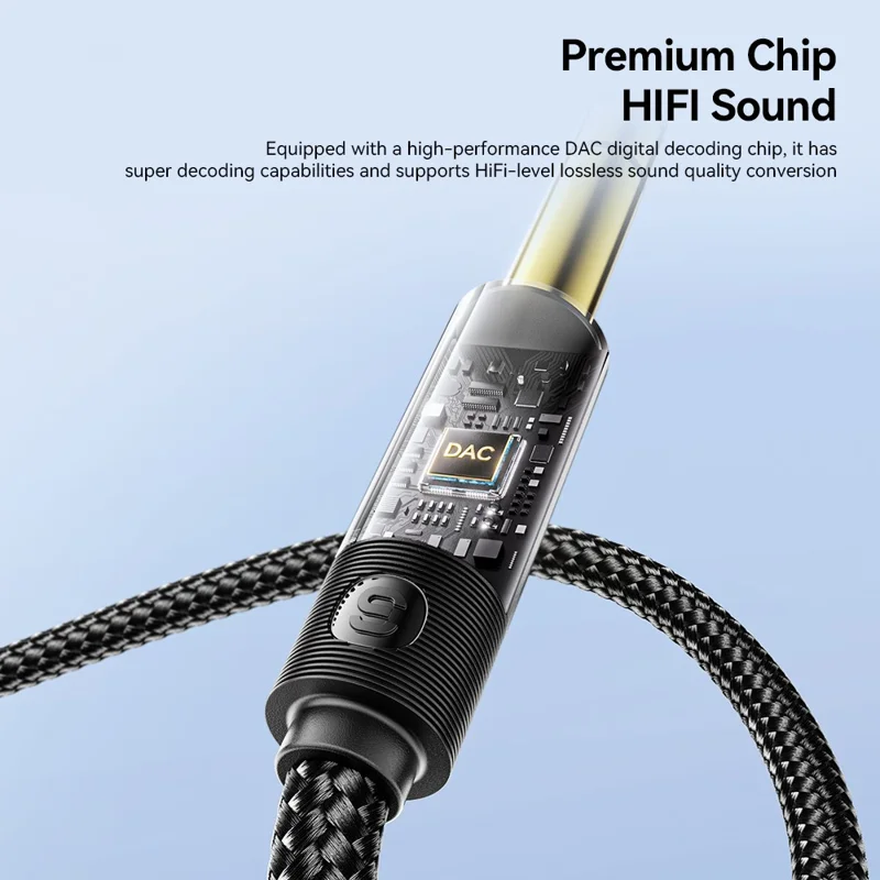 ESSAGER 5m Câble audio tressé HD Son 3,5 mm Mâle vers 6,5 mm Mâle Adaptateur avec connecteur plaqué or - Gris