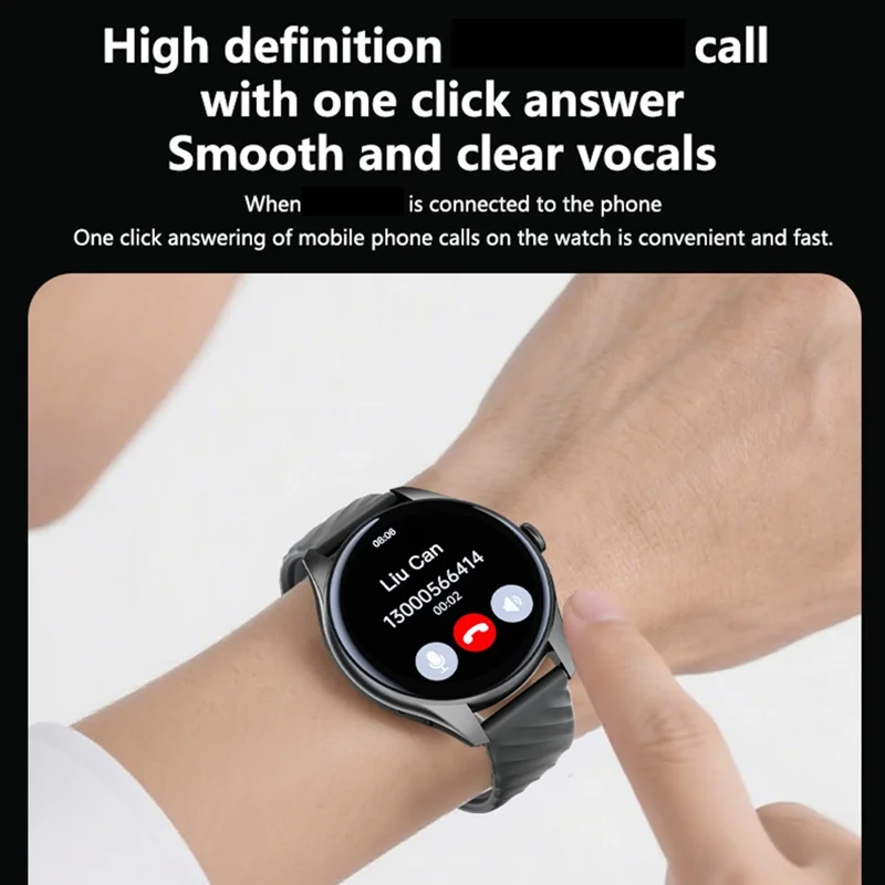 YESIDO IO43 Smart Watch 1.53 Inch HD Display Health Tracker with Heart Rate Monitor  /  Call Function  /  Music Control