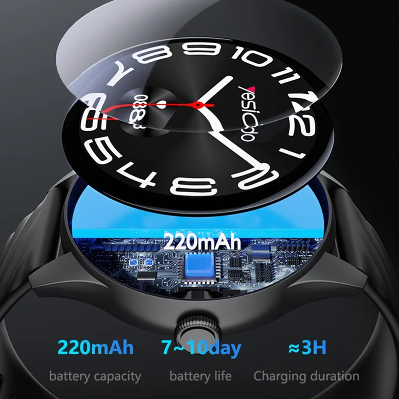 YESIDO IO43 Smart Watch 1.53 Inch HD Display Health Tracker with Heart Rate Monitor  /  Call Function  /  Music Control