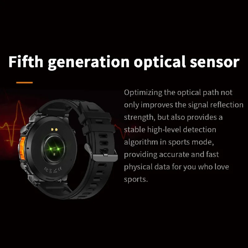 KC93 Smartwatch GPS-positionering ChatGPT Sport Hjertefrekvens Multifunktions Sundhedsmonitorering Bærbar Ur - Sort Rem