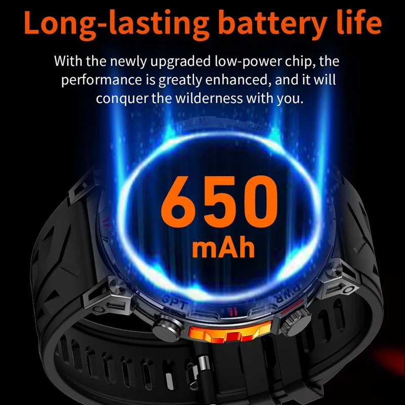 KC93 Smartwatch GPS-positionering ChatGPT Sport Hjertefrekvens Multifunktions Sundhedsmonitorering Bærbar Ur - Sort Rem