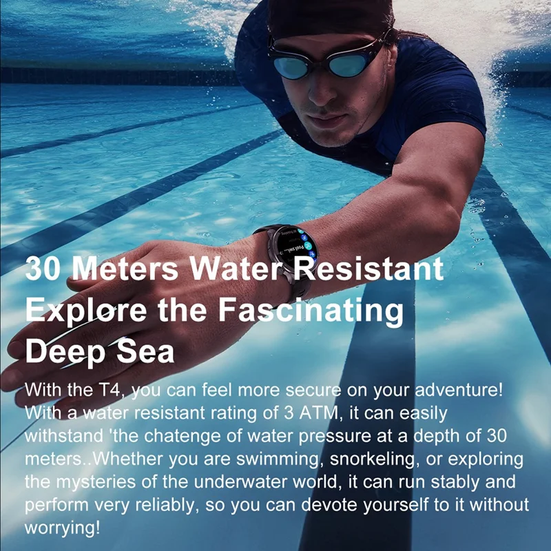 DTG6 1.43 Inch AMOLED HD Screen Smartwatch Bluetooth-compatible Call Health Monitor Wristwatch for Android  /  iOS, 4GB Memory - Black