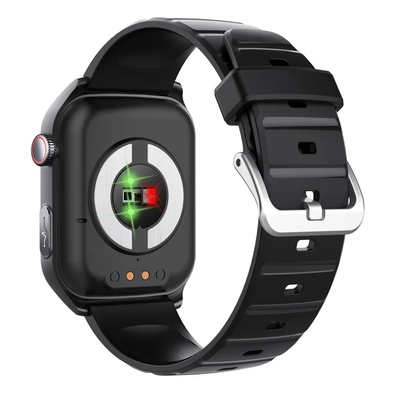 F320 Smart Watch ECG PPG Health Monitor Heart Rate Blood Pressure SOS Fall Detection Watch - Black Silicone