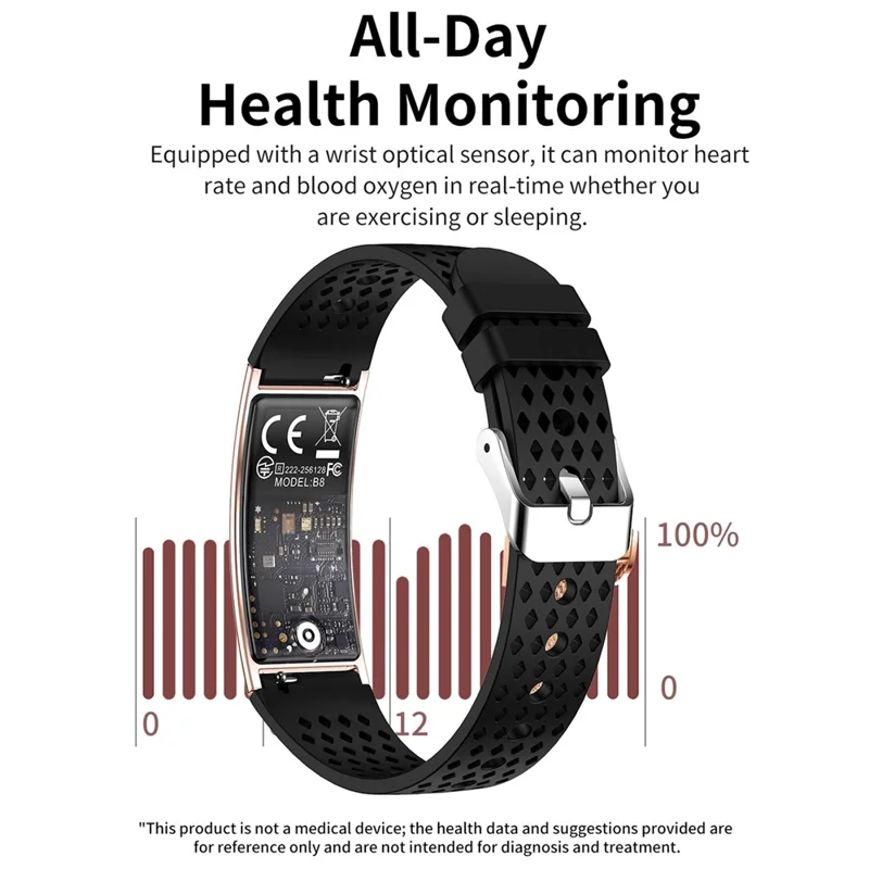 B8 2.8mm Ultra-Thin Smart Watch Bluetooth-Compatible IPX8 Waterproof Health Monitoring Sport Watch - Silver