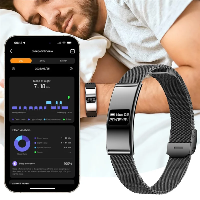 B8 2.8mm Ultra-Thin Smart Watch Bluetooth-Compatible IPX8 Waterproof Health Monitoring Sport Watch - Silver