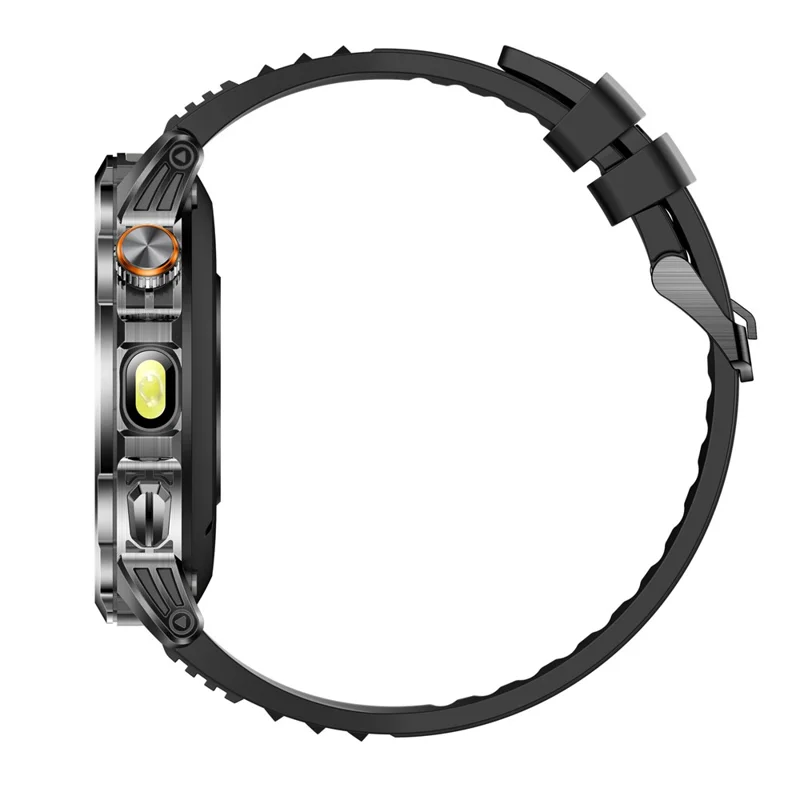 AK95 Multi-Functional Smart Watch Bluetooth-Compatible IP68 Waterproof Sports Watch with Heart Rate Monitor - Black + Silicone Strap