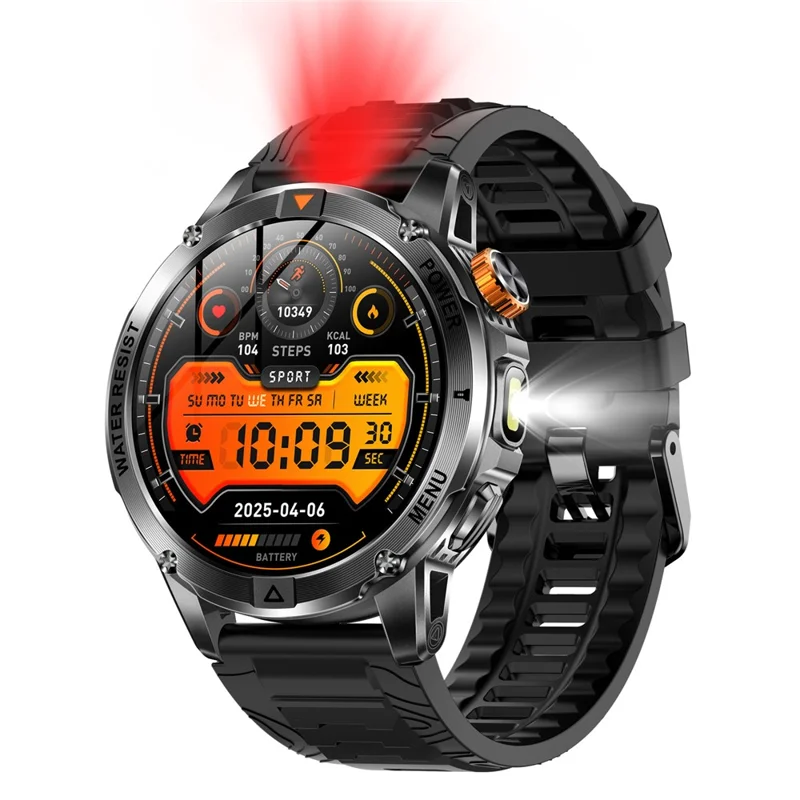 AK93 IP68 Waterproof Smart Watch with Heart Rate  /  Sleep Monitor Bluetooth-Compatible Sports Watch - Black + Silicone Strap